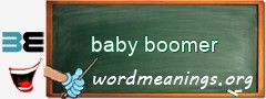 WordMeaning blackboard for baby boomer